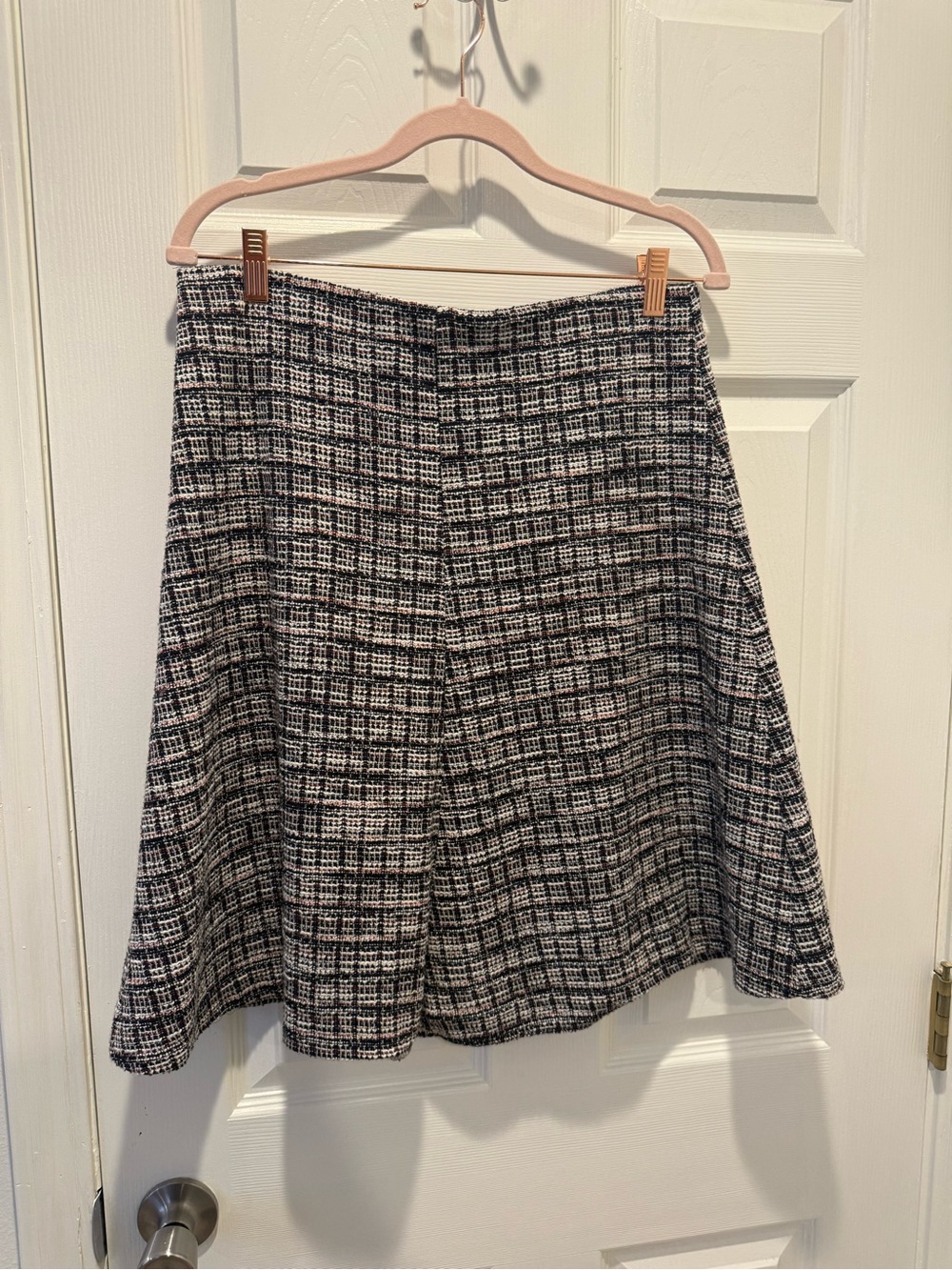 Ann Taylor Black and White Tweed A-Line Skirt